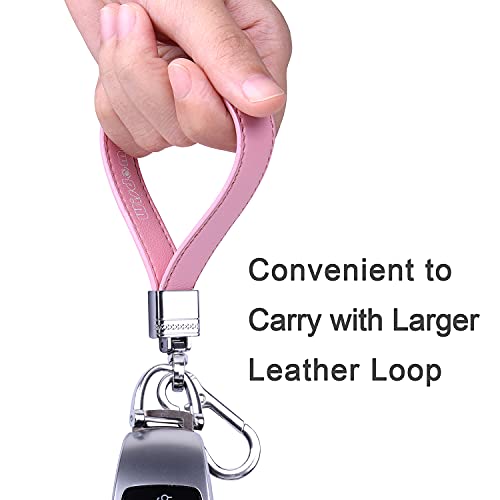 wisdompro Genuine Leather Car Keychain, Universal Car Key Chain Holder with 3 Keyrings and 1 Screwdriver for Men and Women