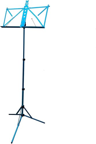 Miniatura 13 de Paititi Soporte de música plegable resistente y duradero con bolsa de transporte, color negro