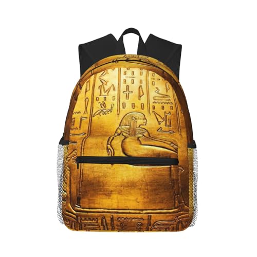 Sac à dos voyage imprimé égyptien noir pour tous les âges
