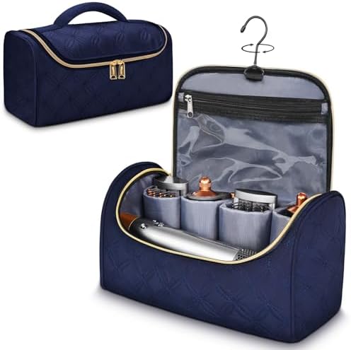 Mancro Padded Travel Case Compatible with Dyson Airwrap, Blue