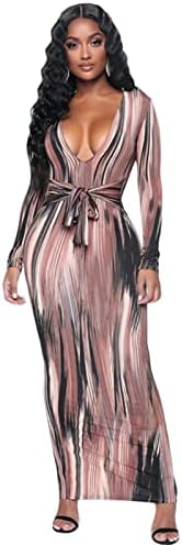 Amazon Brand-find. Women’s Sexy V Neck Bodycon Maxi Dress Long Sleeve Elegant Cocktail Party Long Dress Clubwear
