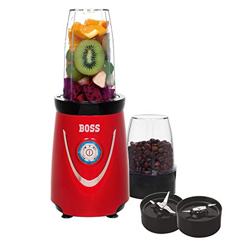 Boss Nutri Pro 550 Watts Blender/Mixer/Smoothie Maker, 2 Jars (Red)