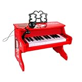 - El piano pequeño está hecho de plástico, piano vertical, esquinas redondeadas, y no dañará la piel del niño;