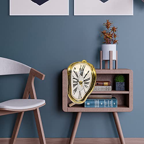 Melting Clock Antique Gold