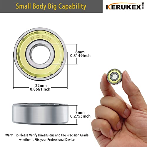 20Pcs 608 Zz Skate Bearings 8Mmx22Mmx7Mm Made Of Chrome Steel With Dual Seals For Roller Skates Skateboards Scooters, 3D Print Filament, Fan Motors,Air Conditioner Deep Groove Ball Bearings #TOP2