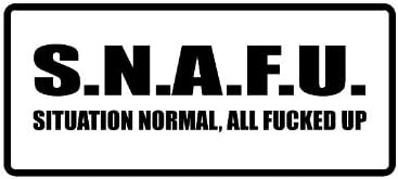 Snafu 3" Wide Helmet Hard hat Vinyl Decal Sticker (Qty 3 PK)