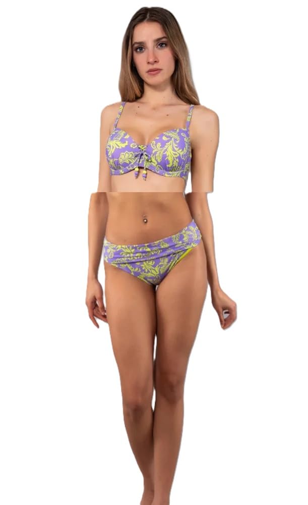 Bikini Reggiseno con Coppe Imbottite e Ferretto JA02D + Slip Alto JA11, Lilla 00011, 3