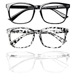 Kerecsen 3 Pack Reading Glasses for Women Blue Light Blocking Glasses Filter UV Square Lightweight Readers Glasses for Women and Men Reader