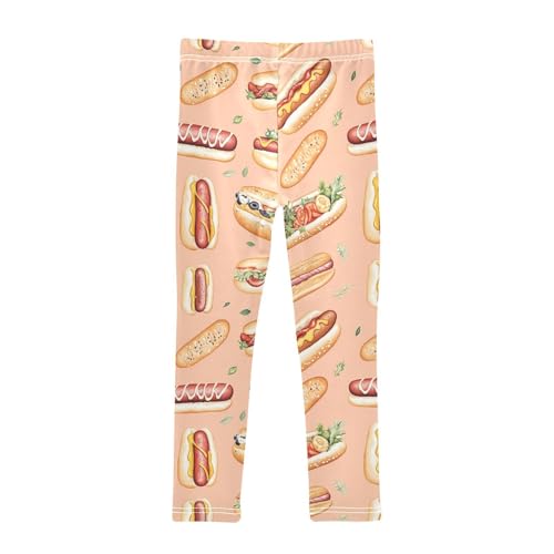 Hot Dog Food Girls Leggings Soft Stretch Workout Yoga Dance Pants for Kids Casual Tights2