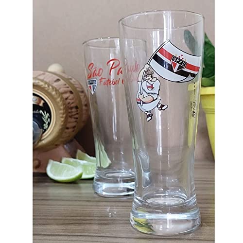 Kit 2 copo vidro Tulipa cerveja 300ml São Paulo presente