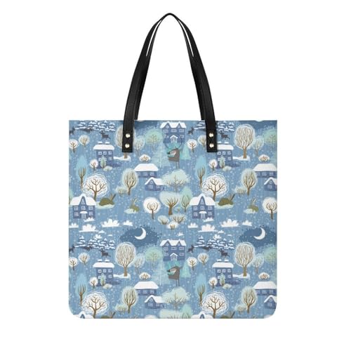 Sac à main shopper grand format Nuit d'Hiver cabas bandoulière femme voyage 39x39 cm