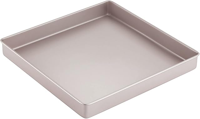 CHEFMADE 11-Inch Baking Sheet Pan, Square Non-Stick Rimmed Sheet, FDA Approved for Oven Roasting Meat Bread Jelly Roll Battenberg Pizzas Pastries 11" x 11" (Champagne Gold)