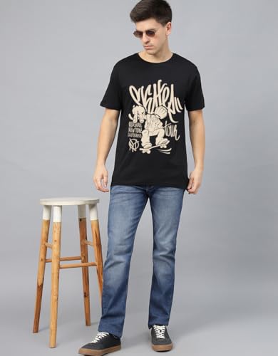 Image of Veirdo Men's T-Shirt Regular Fit Round Neck Pure Cotton Half Sleeve Graphics Printed T-Shirt Different Size Range S to 2XL