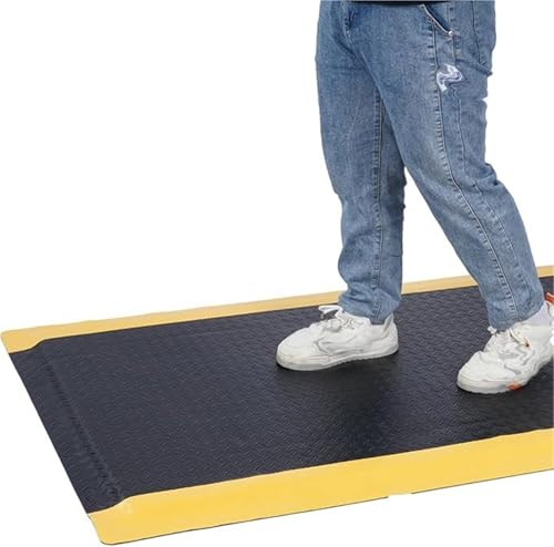 Tapis industriel robuste épais en plaque diamantée noire 30x60cm