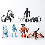 LOAE 8 PCS Dragons & Vikings Action Figures Set-Light Fury, Night Fury(Toothless), Deathgripper, Monstrous Nightmare, Deadly Nadder, Hiccup Straw, Astrid Hofferson, Snotlout Jorgen