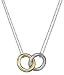 14k Rose Gold over Sterling Silver and Sterling Silver Interlocking Circles Pendant Necklace, 17"