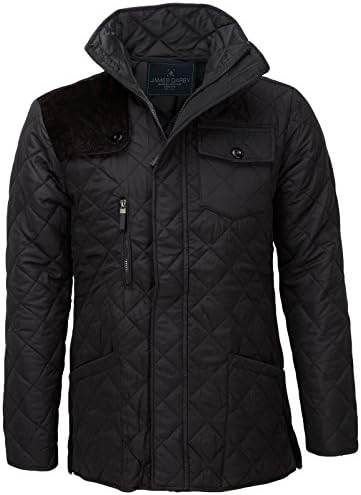 James Darby Mens Diamond Quilted Jacket - Black - XL
