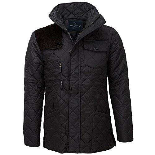 James Darby Mens Diamond Quilted Jacket - Black - XL