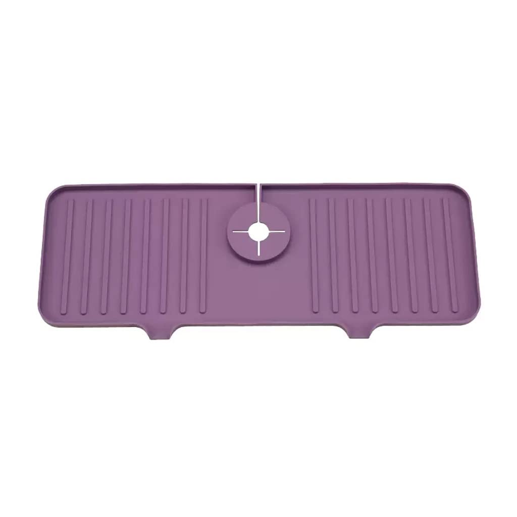Tapis de drainage en silicone violet pliable XMING pour robinet de cuisine et évier