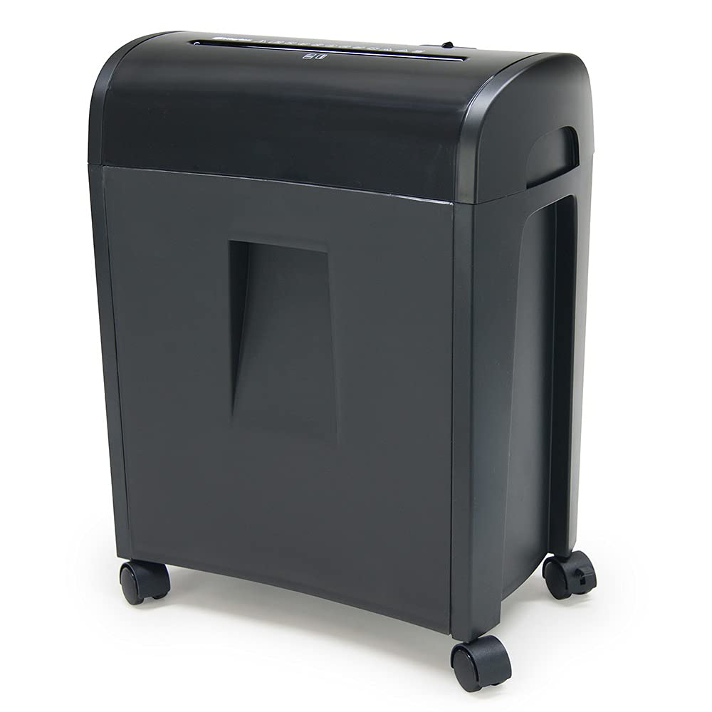 WAYTEX 77323 Distruggi documenti a taglio incrociato, 10 fogli, CD e DVD, cassetto 14 l, su ruote, veloce e permanente
