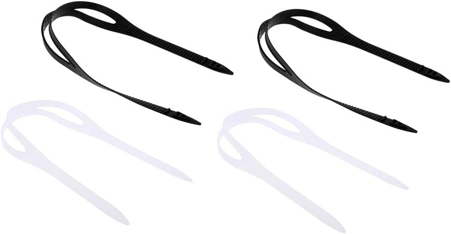 4 Pieces Black + Clear Universal Swimming Goggles Swim Glasses Eyewear Silicone Strap Head Band Replacement Spare Accessories