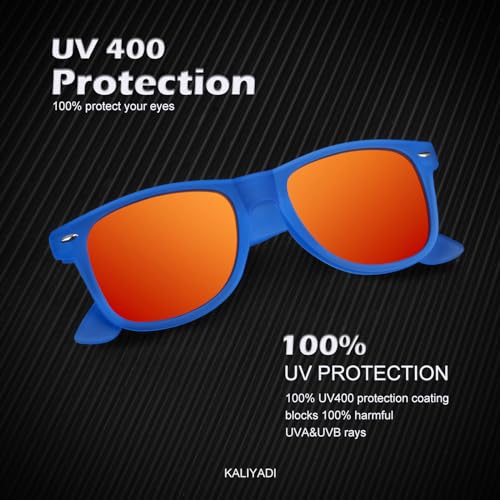 Image of KALIYADI Polarized Sunglasses for Men and Women Matte Finish Sun glasses Color Mirror Lens UV Blocking (3 Pack)