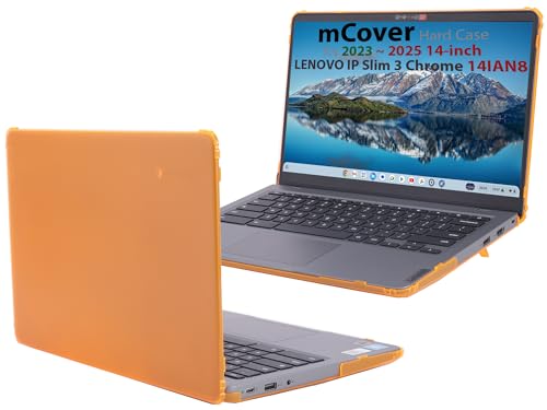 mCover Case ONLY Compatible for 2023-2025 14" Lenovo IP Slim 3 Chrome 14IAN8 Chromebook Laptops (NOT Fitting Other Lenovo Models) (Orange)