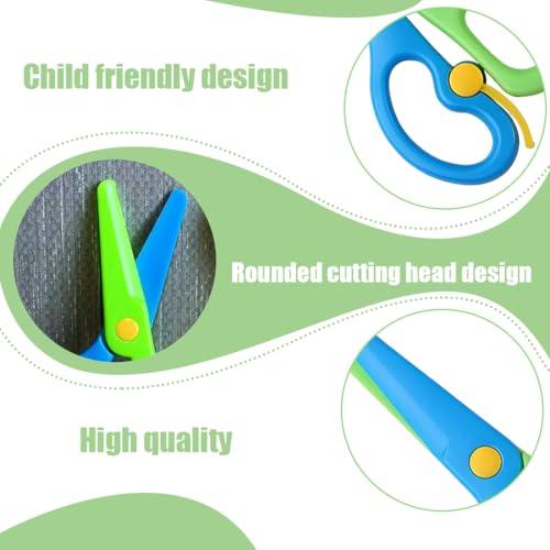 BIRLOZA 2 Stück Sicherheitsschere für Kinder Vorschulschere DIY-Bastelschere PP Kunststoffschneider Papierschere (10,7cm)