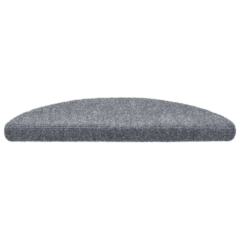 Alfombrillas autoadhesivas para escaleras, 10 unidades, color gris claro, fieltro punzonado, 56 x 17 x 3 cm, antideslizantes, para escaleras de madera con puntos adhesivos