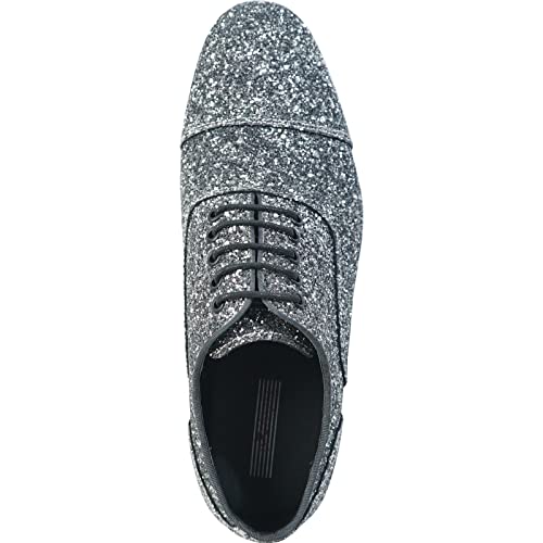 bravo! Men Dress Shoe Prom Slip-on Loafer Lace-up Oxford Cap Toe Metallic Glitter for Wedding Prom Black Blue Green Gold Pink Pewter Purple Silver Red3