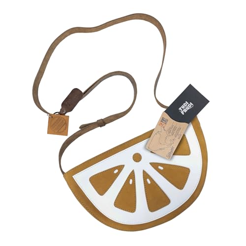 Lemon-Shaped Shoulder Bag with Adjustable Strap, Messenger Bag, Vintage Purse, Full Grain Leather, Handmade, Old Tobacco 7