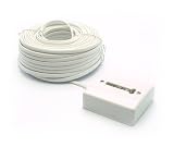 Metronic 483525 Rallonge Téléphonique pour Seconde Prise - 25m 8 Plots - Blanc