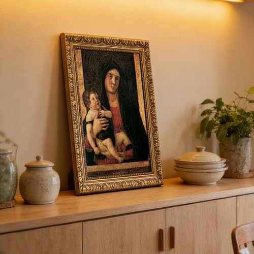 Impression sur toile Madonna With Child de Bellini tableau d'art encadré - 6