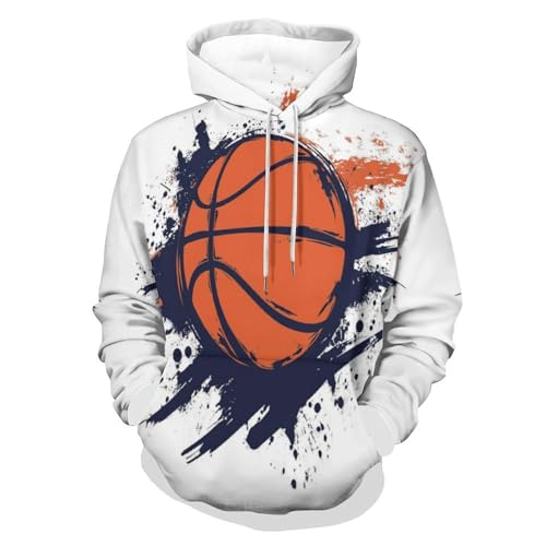 Sweat à capuche basketball avec impression 3D manches longues