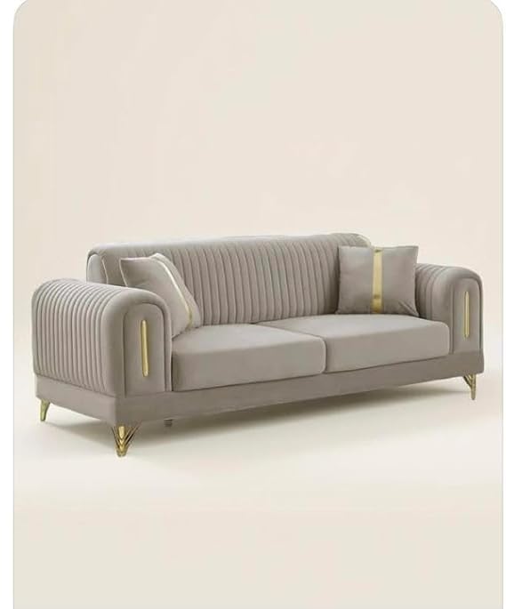 Image of A to Z Furniture Classic Chesterfield Sofa Set Luxury Chesterfield Sofa in for Home Living Room & Office (3 Seater Sofa Grey)
