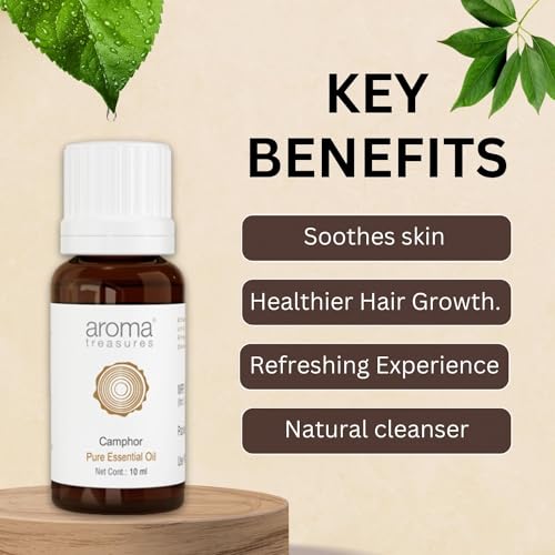 Image of Aroma Treasures 100% Pure & Natural Essential for healthy Skin /body & mind (Camphor Essential Oil)