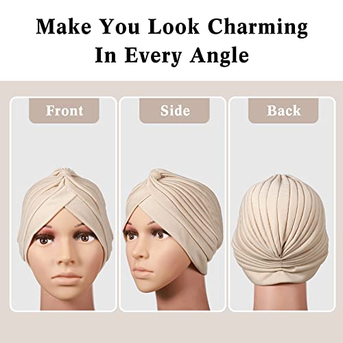Image of SATINIOR 6 Pcs Stretchy Turban Head Wraps for Women