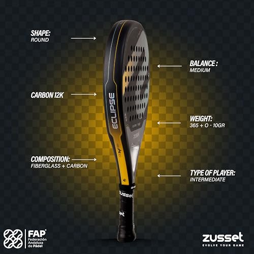 ZUSSET Padel Racket Eclipse | Round Shape All Levels Pala Padel for Control by ZUSSET - Used condition - Image 6
