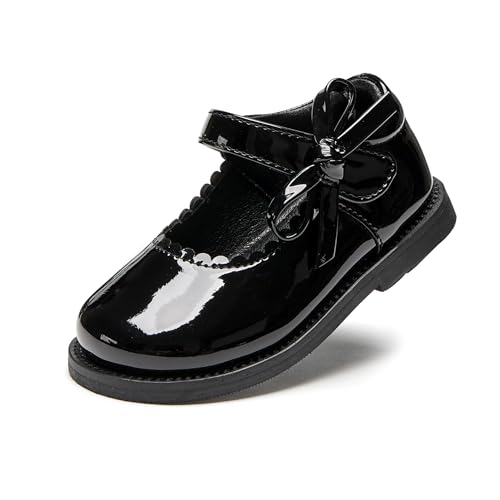 Image of PHIRAMIN Toddler Girl Mary Jane Student Oxford Shoes-Little Girl School Uniform Shoes for Wedding Party