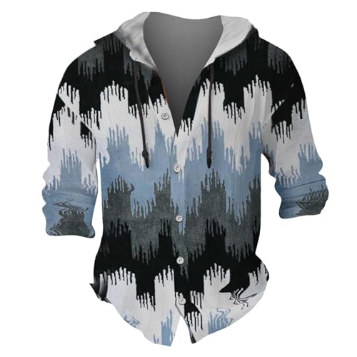 Sweat à capuche homme coton lin décontracté coupe ample manches longues - 3