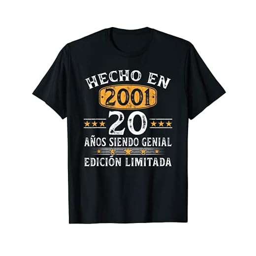 20 Años Cumpleaños Regalo Para Hombre Mujer Hecho En 2001 Camiseta