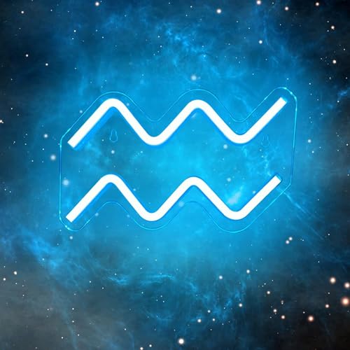 Image of The Zodiac Horoscope Neon Sign, Aquarius LED Neon Signs for Wall Decor, Astrology Zodiac Horoscope Neon Lights Beautiful Spiritual, Birthday Party, Home Kids Room Decor Aquarius