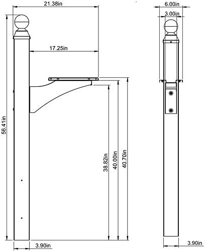 Gibraltar Mailboxes Landover Aluminum Black, Mailbox Post, LP000B00