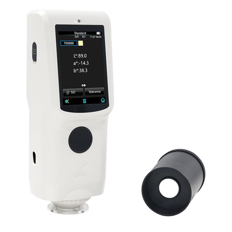 Spectrocolorimeter Portable Spectrophotometer Touch Screen Spectrocolorreader with Single Aperture Φ8mm Combined Full-Spectrum LED Light Source Repeatability ΔE*ab Within 0.1 Data Storage 1,0000