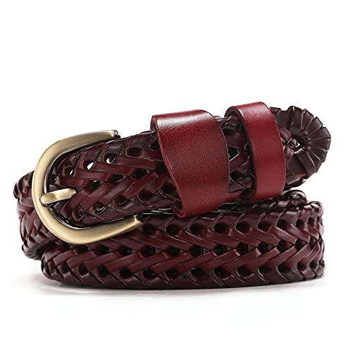 Womens Braided Leather Belt 1 inch Woven Belts for Women Ladies Girls Casual Belt for Jeans Dress Golf4