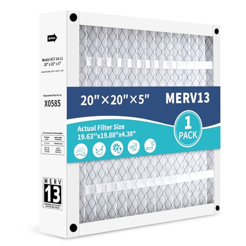 PZHARQG X0585 Filter Replacement 20x20x5 Compatible with Lennox X0585 HCF14-11 for Honeywell FC100A1011 MERV 13 Furnace HVAC Foldable