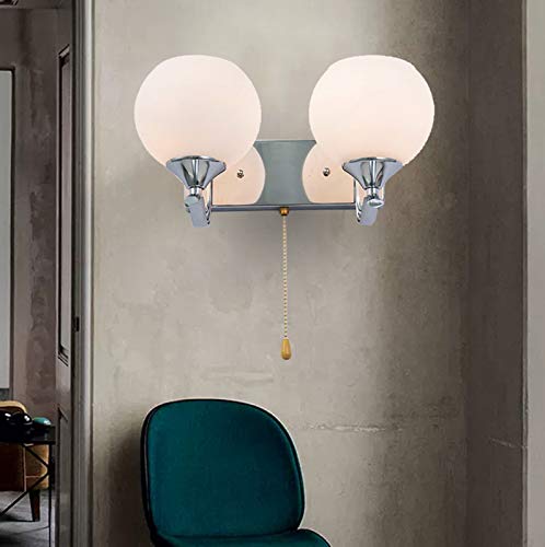 Lámpara de pared LED minimalista de vidrio con dos portalámparas de hogar 3
