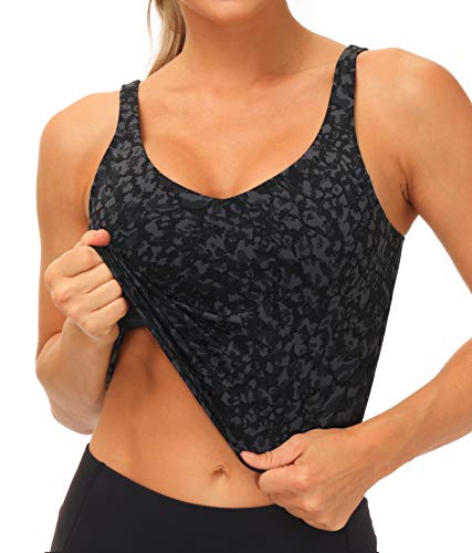 Image of THE GYM PEOPLE Womens' Sports Bra Longline Wirefree Padded with Medium Support