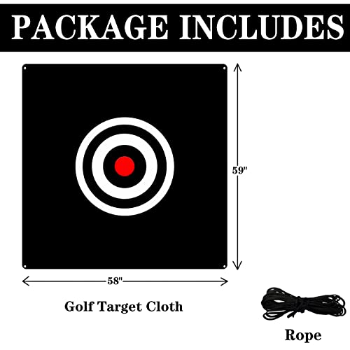 Golf Target Cloth 58" X 59" Hitting Net Targets For Driving Range Backyard Practice Net Outdoor Indoor Backstop Training Aids (Black 58 X 59 Inch) #TOP1