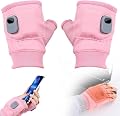 Smart Thermostatic Heated Fingerless Gloves, 2025 Upgraded Smart Thermostatic Electric Heated Fingerless Gloves for Women Men,Winter Hand Warmer for Work Cycling Skiing Outdoor Snow (Pink)